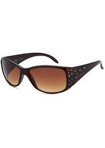 Sonnenbrille styleBREAKER "Sonnenbrille Schmetterlingsform mit Strass am B&uuml;gel", Herren, braun (gestell braun, glas braun verlauf), Modisch, Sonnenbrillen Sonnenbrille