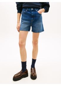 Shorts Tommy Jeans "MOM SHORT BJ8155", Damen, Gr. 30, N-Gr, denim schwarz, Web, Obermaterial: 99% Baumwolle, 1% Elasthan, kurz, Hosen Shorts