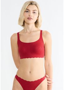 Bustier Sloggi "ZERO Feel Bliss Top", Damen, Gr. XS, N-Gr, rot (shanghai rot), Spitze, Obermaterial: 76% Polyamid, 24% Elasthan, BHs Bustier, unsichtbar mit Spitzenoptik