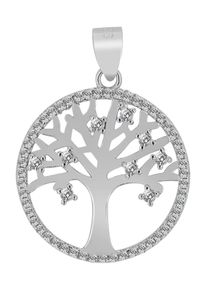 Adelia&acute;s Kettenanh&auml;nger ADELIA&acute;S "Damen Anh&auml;nger &iquest; Lebensbaumanh&auml;nger aus 925 Silber mit Zirkonia", silber, Schmuckanh&auml;nger, Damen, Kettenanh&auml;nger