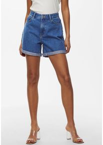 Shorts Only "ONLVEGA HW MOM DNM SHORTS NOOS", Damen, Gr. XS (34), N-Gr, medium blau denim, Denim/Jeans, Obermaterial: 100% Baumwolle, unifarben, Hosen Shorts