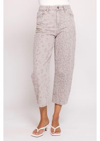 7/8-Jeans Zhrill "IZA", Damen, Gr. 30, N-Gr, grau leoprint, Denim/Jeans, Obermaterial: 100% Baumwolle, gemustert, bequem 7/8-L&auml;nge, Jeans 7/8-Jeans, in bequemer Passform und mit Animal-Print