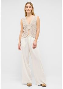 5-Pocket-Hose Mustang "Damen Style Lacey", Damen, Gr. 40, 2013 sanftes wei&szlig;, 70% Viskose, 30% Leinen, unifarben, weit, Hosen 5-Pocket-Hose