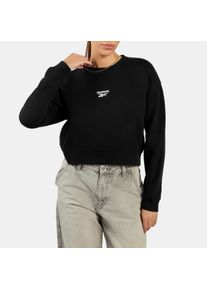 Sweatshirt Reebok "HAZEL CROPPED SWEATSHIRT", Damen, Gr. XL, schwarz, Obermaterial: 60% Baumwolle, 40% Polyester, Sweatshirts Sweatshirt, f&uuml;r Sportmode und Freizeit