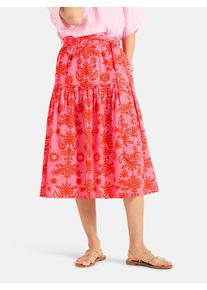 LIEBLINGSST&Uuml;CK Midirock LIEBLINGSST&Uuml;CK "BettyL", Damen, Gr. 48, lovely pink, Web, Obermaterial: 100% Baumwolle, gemustert, ca. Mitte Wade, R&ouml;cke Midirock, mit Allover-Print und Bindeg&uuml;rtel