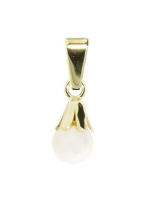 Kettenanh&auml;nger OSTSEE-SCHMUCK "OSTSEE-SCHMUCK Anh&auml;nger Glocke Anh&auml;nger Glocke", gelb (wei&szlig;, neutral), Schmuckanh&auml;nger, Damen, 17x6mm, Gelbgold 333, 0,6 g, Kettenanh&auml;nger