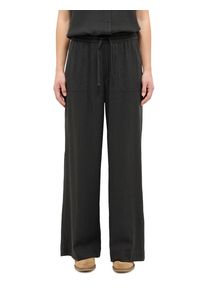 5-Pocket-Hose Mustang "Damen Style Lacey", Damen, Gr. 44, 4088 schwarz, 70% Viskose, 30% Leinen, unifarben, weit, Hosen 5-Pocket-Hose