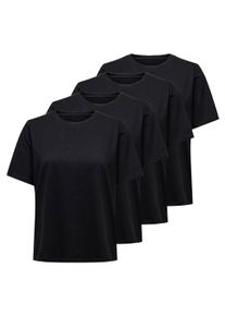 T-Shirt Only "T-Shirt ONLOnly TEE 4P 4er Pack", Damen, Gr. XL, schwarz, Obermaterial: 100% Baumwolle CO., Shirts T-Shirt