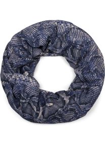 Loop styleBREAKER "Loop Schal Glitzer Schlangen Muster", Damen, blau, Obermaterial: 50% Viskose CV. 50% Polyester PES., Modisch, Modet&uuml;cher Loop