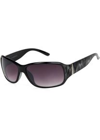 Sonnenbrille styleBREAKER "Sonnenbrille Schmetterlingsform mit Streifen", Herren, grau (gestell schwarz, glas grau, violett verlaufsglas), Modisch, Sonnenbrillen Sonnenbrille