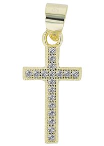 Adelia&acute;s Kreuzanh&auml;nger ADELIA&acute;S "Damen Anh&auml;nger &iquest; Kreuz Kreuzanh&auml;nger aus 925 Silber mit Zirkonia", gold, Schmuckanh&auml;nger, Damen, Kreuzanh&auml;nger