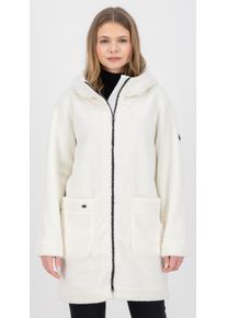 Fleecejacke LPO "Fleece-Mantel Carry", Damen, Gr. 44L, beige (sand), 100% Polyester, regular fit, Jacken Fleecejacke, 2‑Wege‑Front‑Rei&szlig;verschluss