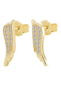 Adelia&acute;s Paar Ohrstecker ADELIA&acute;S "Damen Ohrringe &iquest; Ohrstecker Fl&uuml;gel aus 925 Silber", gold, Ohrringe, Damen, Silber 925 (Sterlingsilber), Paar Ohrstecker