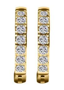 Adelia&acute;s Paar Creolen ADELIA&acute;S "Damen Ohrringe &iquest; Klappcreole aus Edelstahl mit Strass Steinchen", gold, Ohrringe, Damen, Edelstahl, Paar Creolen