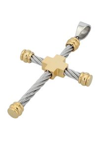 Adelia&acute;s Kreuzanh&auml;nger ADELIA&acute;S "Unisex Anh&auml;nger &iquest; Kreuz Kreuzanh&auml;nger aus Edelstahl", braun, Schmuckanh&auml;nger, Damen, Edelstahl, Kreuzanh&auml;nger