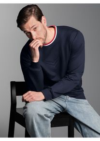 Sweater TRIGEMA "TRIGEMA Sweatshirt mit 3D-Logo-Pr&auml;gung", Herren, Gr. XL, wei&szlig;, neutral, Sweatware, 70% Baumwolle, 30% Polyester, Basic, Rundhals, Sweatshirts Sweater