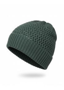 Strickm&uuml;tze styleBREAKER "Strick Beanie M&uuml;tze mit Loch Muster", Damen, grau (dunkelgrau), Obermaterial: 100% Viskose CV., Modisch, M&uuml;tzen Strickm&uuml;tze