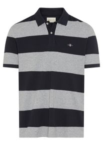 Poloshirt Gant "BLOCK STRIPE", Herren, Gr. XL, grau melange, Jersey, Obermaterial: 100% Baumwolle, regular fit normal, Rundhals, eingesetzt gerader Abschluss, Shirts Poloshirt, Regular fit mit Polokragen