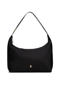Hobo Tommy Hilfiger "TH GO LARGE HOBO NYLON", Damen, Gr. B/H/T: 42cm x 25cm x 16cm, schwarz, Textil, Taschen Hobo, Damen Schultertasche, Tragetasche, Businesstasche mit TH-Label
