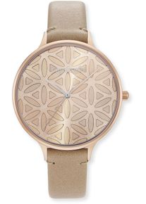 Quarzuhr Engelsrufer "Lebensblume", altrosa, hellbraun, Armbanduhren, Damen, Quarzuhr, Armbanduhr, Damenuhr, Lederarmband, analog