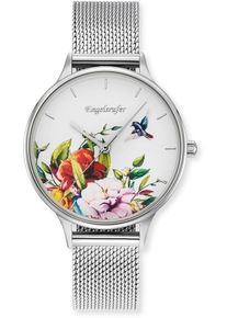Quarzuhr Engelsrufer "Flower", edelstahlfarben, Armbanduhren, Damen, Quarzuhr, Armbanduhr, Damenuhr, Edelstahlarmband, analog