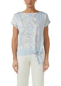 T-Shirt s.Oliver BLACK LABEL, Damen, Gr. 42, soft blau, Jersey, Obermaterial: 95% Viskose, 5% Elasthan, bedruckt, regular fit normal, U-Boot-Ausschnitt, Shirts T-Shirt, mit All-Over Print