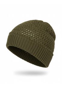 Strickm&uuml;tze styleBREAKER "Strick Beanie M&uuml;tze mit Loch Muster", Damen, gr&uuml;n (oliv), Obermaterial: 100% Viskose CV., Modisch, M&uuml;tzen Strickm&uuml;tze