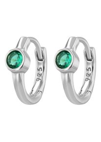 Adelia&acute;s Paar Creolen ADELIA&acute;S "Damen Ohrringe &iquest; Klappcreole aus 925 Silber mit Zirkonia", silber, Ohrringe, Damen, Silber 925 (Sterlingsilber), Paar Creolen