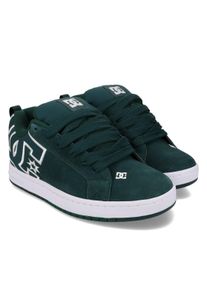 Schn&uuml;rschuh DC Shoes "Court Graffik", Damen, Gr. 8(40,5), dunkelgr&uuml;n, wei&szlig;, Obermaterial:Obermaterial: Leder (Kuh) / Futter: Textil / Au&szlig;ensohle: Gummi;, Schuhe Schn&uuml;rschuh