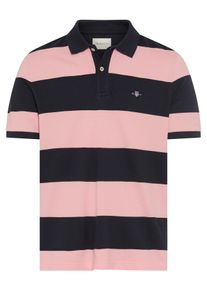 Poloshirt Gant "BLOCK STRIPE", Herren, Gr. S, bubbelgum pink, Jersey, Obermaterial: 100% Baumwolle, regular fit normal, Rundhals, eingesetzt gerader Abschluss, Shirts Poloshirt, Regular fit mit Polokragen