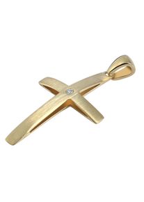 Adelia&acute;s Kreuzanh&auml;nger ADELIA&acute;S "Damen Anh&auml;nger &iquest; Kreuz Kreuzanh&auml;nger aus 375 Gold mit Zirkonia", gold, Schmuckanh&auml;nger, Damen, Kreuzanh&auml;nger