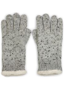 Strickhandschuhe styleBREAKER "Strickhandschuhe mit Strass und Fleece", Damen, grau (hellgrau meliert), Obermaterial: 65% Polyacryl PAN. 35% Wolle WO., Modisch, Handschuhe Strickhandschuhe
