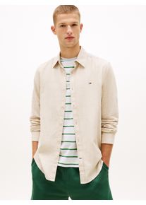 Langarmhemd Tommy Jeans "TJM REGULAR FIT LINEN BLEND", Damen, Gr. XXL, N-Gr, gentle gold, Web, Obermaterial: 55% Leinen, 45% Baumwolle, regular fit normal, Rundhals, eingesetzt Manschette, Hemden Langarmhemd