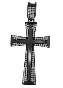 Adelia&acute;s Kettenanh&auml;nger ADELIA&acute;S "Unisex Anh&auml;nger &iquest; Kreuzanh&auml;nger aus Edelstahl mit Strass Steinchen", schwarz, Schmuckanh&auml;nger, Damen, Edelstahl, Kettenanh&auml;nger