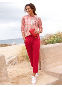 Sweatshirt Casual Looks, Damen, Gr. 42, erdbeere, sand, kariert, 50% Baumwolle, 50% Polyester, gemustert, mehrfarbig, Sweatshirts Sweatshirt