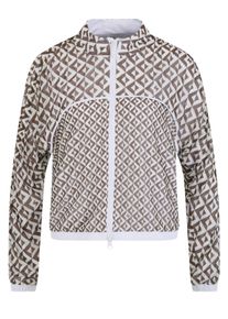 Windbreaker Sportalm KITZB&Uuml;HEL, Damen, Gr. 46, deep durango, Web, Obermaterial: 100% Viskose, gemustert, regular fit taillenbedeckt, Rundhals, eingesetzt elastischer Bund, Jacken Windbreaker, Regular fit mit Rundhalsausschnitt