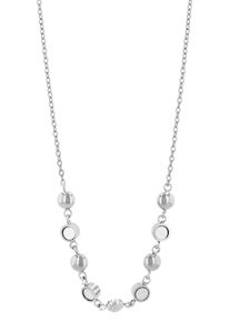 Adelia&acute;s Gliederkette ADELIA&acute;S "Damen Halskette aus Edelstahl mit Perlmutt 41+5" Gr. 46, silber, Halsketten, Damen, Edelstahl, Gliederkette