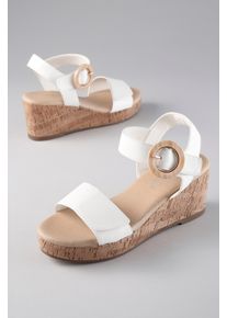 Plateausandale ANISTON SHOES, Damen, Gr. 42, wei&szlig;, Lederimitat, Schuhe Plateausandale, Sommerschuh, Sandalette - NEUE KOLLEKTION