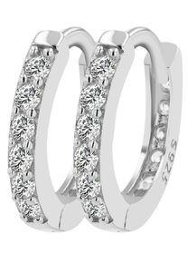 Adelia&acute;s Paar Creolen ADELIA&acute;S "Damen Ohrringe &iquest; Klappcreole aus 925 Silber", wei&szlig;, Ohrringe, Damen, Silber 925 (Sterlingsilber), Paar Creolen