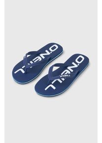 O`Neill Zehentrenner O'NEILL "PROFILE LOGO SANDALS", Herren, Gr. 46, english evening, Synthetik, Schuhe Zehentrenner, Sommerschuh, Sandale, Schlappen, mit Gummilaufsohle