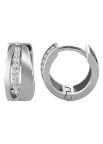 Adelia&acute;s Paar Creolen ADELIA&acute;S "Damen Ohrringe &iquest; Klappcreole aus 925 Silber mit Zirkonia", silber, Ohrringe, Damen, Silber 925 (Sterlingsilber), Paar Creolen