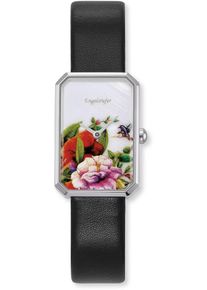 Quarzuhr Engelsrufer "Flower", schwarz, Armbanduhren, Damen, Quarzuhr, Armbanduhr, Damenuhr, Lederarmband, analog