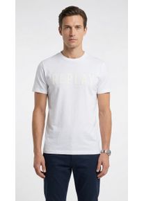 T-Shirt Replay, Damen, Gr. XL, wei&szlig;, Single Jersey, Obermaterial: 100% Baumwolle, unifarben, regular fit normal, Rundhals, abgesteppte Kante, Shirts T-Shirt, Baumwoll-Qualit&auml;t, Logoschriftzug