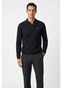 Strickpullover BOSS Green "KN Ever-X PL", Herren, Gr. S, blau (dunkelblau402), Strick, Obermaterial: 100% Baumwolle, unifarben, regular fit normal, Rundhals, B&uuml;ndchen, Pullover Strickpullover, mit Rei&szlig;verschluss, regular fit, toniges Logo