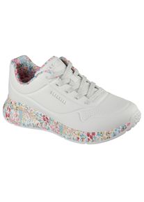 Sneaker Skechers "UNO LITE-SUBTLE PRINTS", Damen, Gr. 41, wei&szlig;, kombiniert, Lederimitat, Schuhe Sneaker, Halbschuh, Schn&uuml;rschuh, Freizeitschuh mit gemusterter Sohle