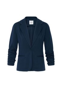Jackenblazer oxmo "Jackenblazer OXNTanja", Damen, Gr. XS, total eclipse, Obermaterial: 71% Polyester PES. 26% Viskose CV. 3% Elasthan EL., Blazer Jackenblazer