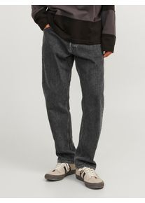 Jack & Jones Relax-fit-Jeans JACK & JONES "JJIALEX mit cleanem Look und Taschenvielfalt", Herren, Gr. 30, L&auml;nge 34, schwarz (schwarz denim), Denim/Jeans, Obermaterial: 100% Baumwolle, Abriebeffekte, relaxed fit lang, Jeans Relax-fit-Jeans, Baumwolle, relax fit