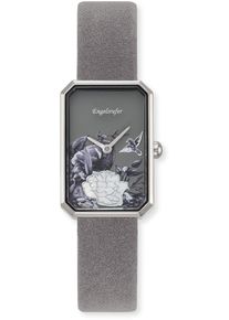 Quarzuhr Engelsrufer "Flower", dunkelgrau, grau, Armbanduhren, Damen, Quarzuhr, Armbanduhr, Damenuhr, Lederarmband, analog
