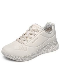Sneaker Skechers "UNO LITE-SUBTLE PRINTS", Damen, Gr. 35, sanftes wei&szlig;, Lederimitat, kontrastfarbene Details, Schuhe Sneaker, Halbschuh, Schn&uuml;rschuh, Freizeitschuh mit gemusterter Sohle