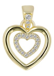 Adelia&acute;s Herzanh&auml;nger ADELIA&acute;S "Damen Anh&auml;nger &iquest; Herz Herzanh&auml;nger aus 925 Silber mit Zirkonia", gold, Schmuckanh&auml;nger, Damen, Herzanh&auml;nger